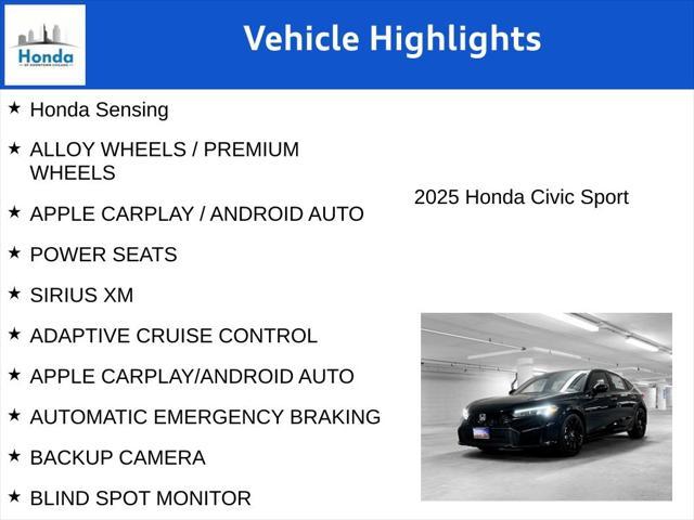 new 2025 Honda Civic car, priced at $26,884