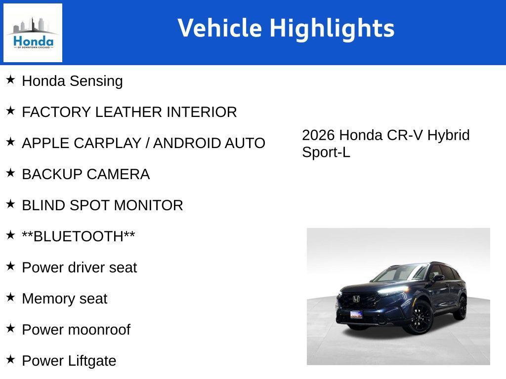 new 2026 Honda CR-V Hybrid car, priced at $39,583