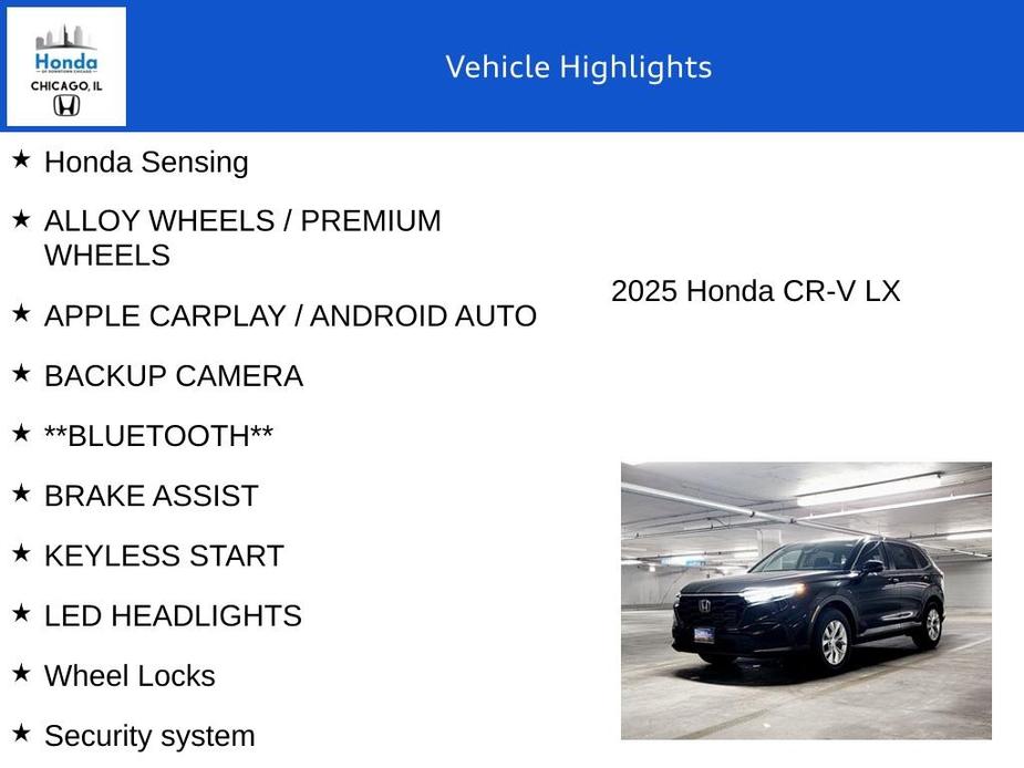 new 2025 Honda CR-V car, priced at $30,950