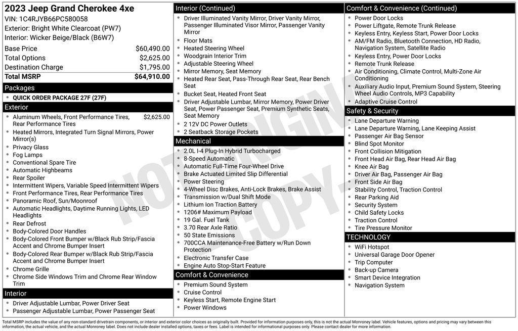 used 2023 Jeep Grand Cherokee 4xe car, priced at $28,500