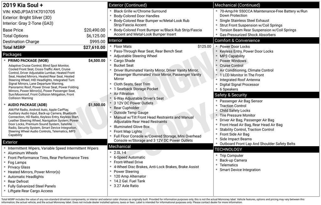 used 2019 Kia Soul car, priced at $14,800