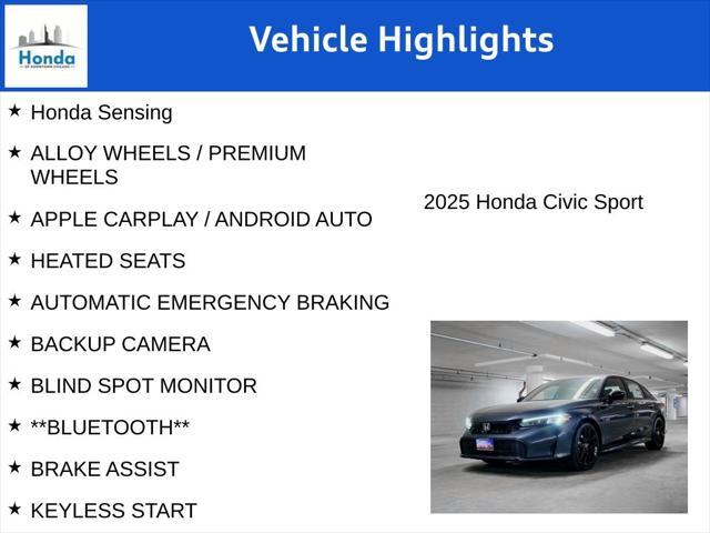 new 2025 Honda Civic car, priced at $25,756