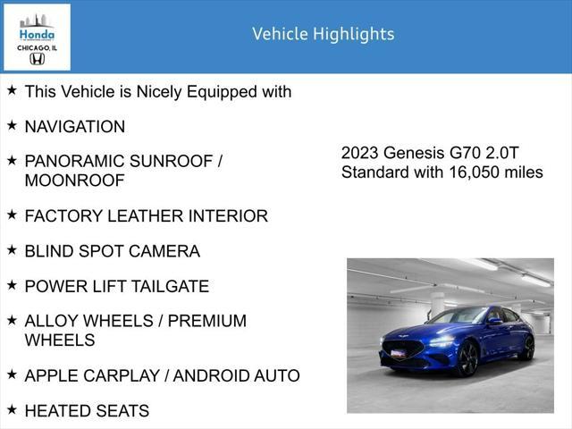 used 2023 Genesis G70 car, priced at $30,500