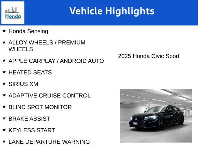 new 2025 Honda Civic car, priced at $25,841