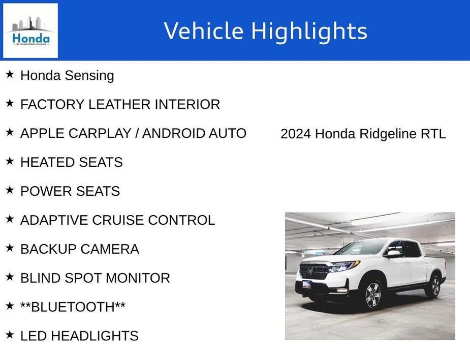 new 2024 Honda Ridgeline car, priced at $39,930