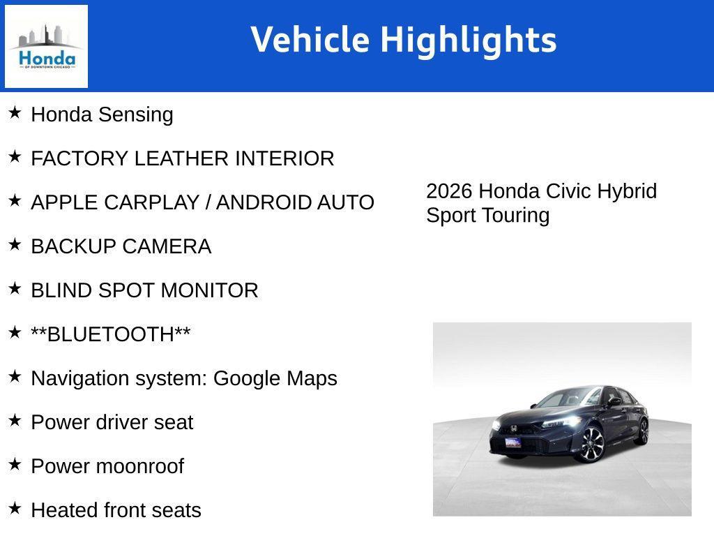 new 2026 Honda Civic Hybrid car, priced at $31,488