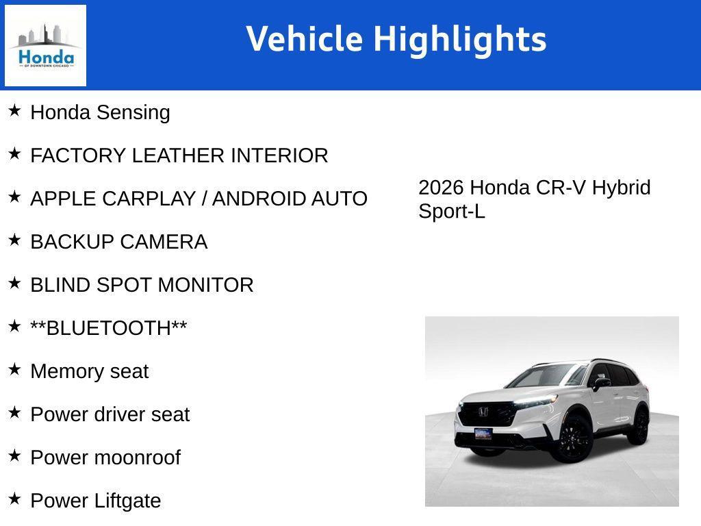 new 2026 Honda CR-V Hybrid car, priced at $39,042