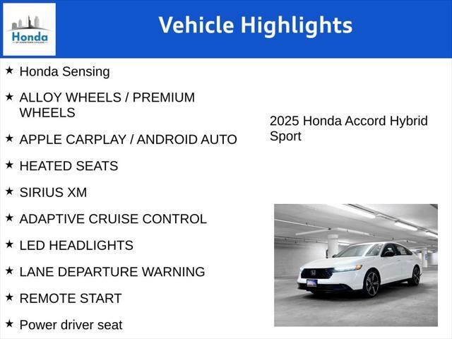 new 2025 Honda Accord Hybrid car, priced at $32,774