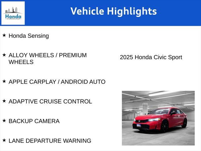 new 2025 Honda Civic car, priced at $27,795