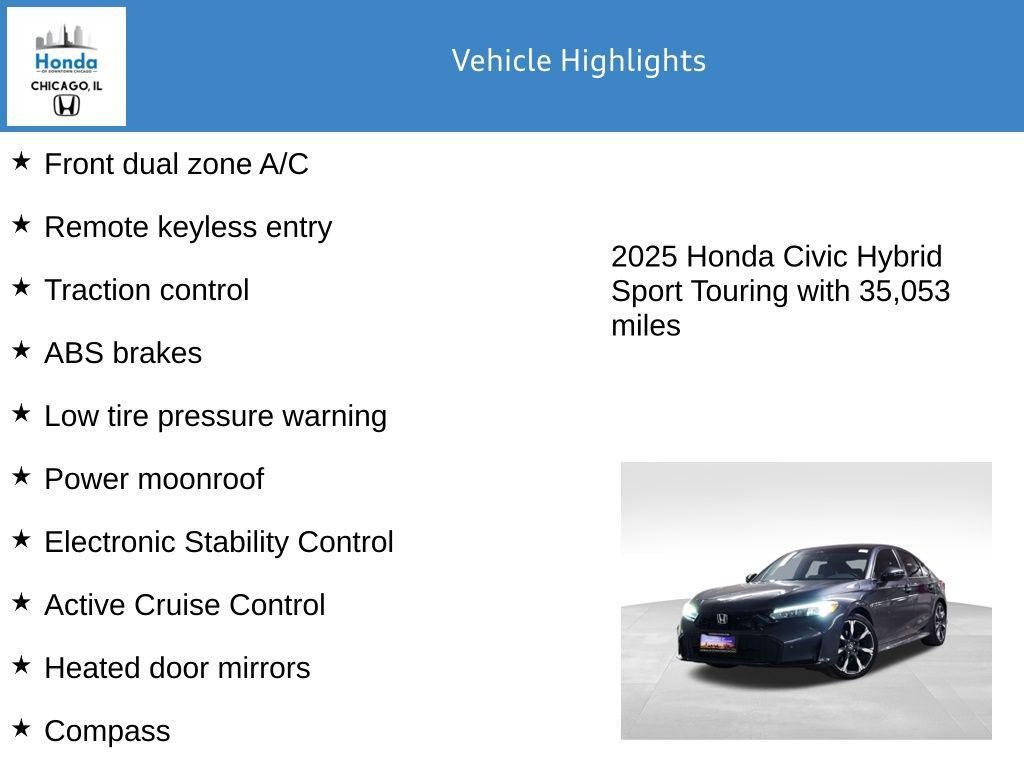 used 2025 Honda Civic Hybrid car, priced at $25,000