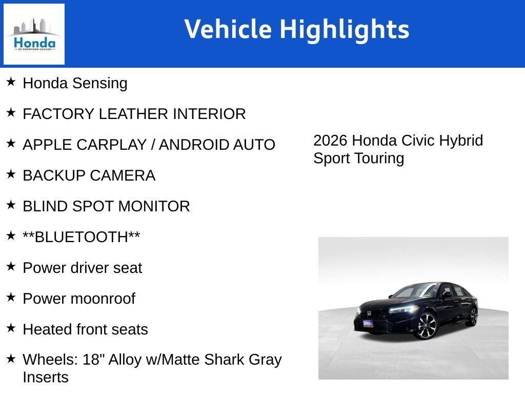 new 2026 Honda Civic Hybrid car, priced at $31,488