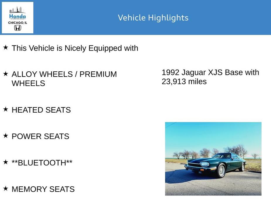 used 1992 Jaguar XJS car, priced at $24,000