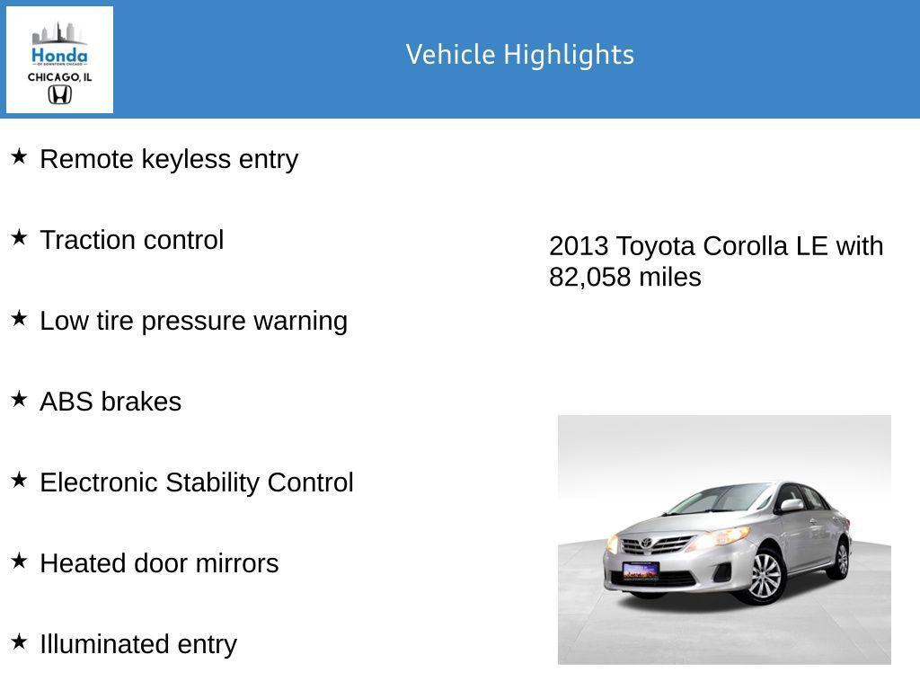 used 2013 Toyota Corolla car, priced at $11,000