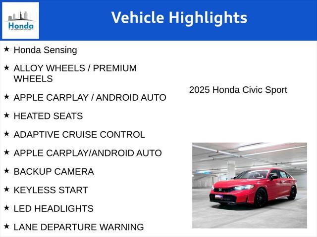 new 2025 Honda Civic car, priced at $26,595