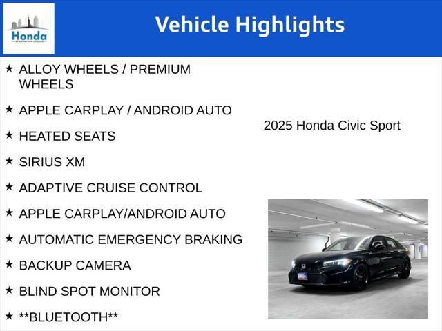 new 2025 Honda Civic car, priced at $25,756