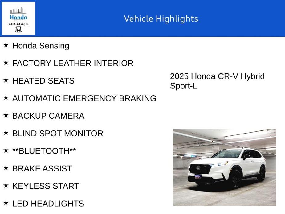 new 2025 Honda CR-V Hybrid car, priced at $40,405