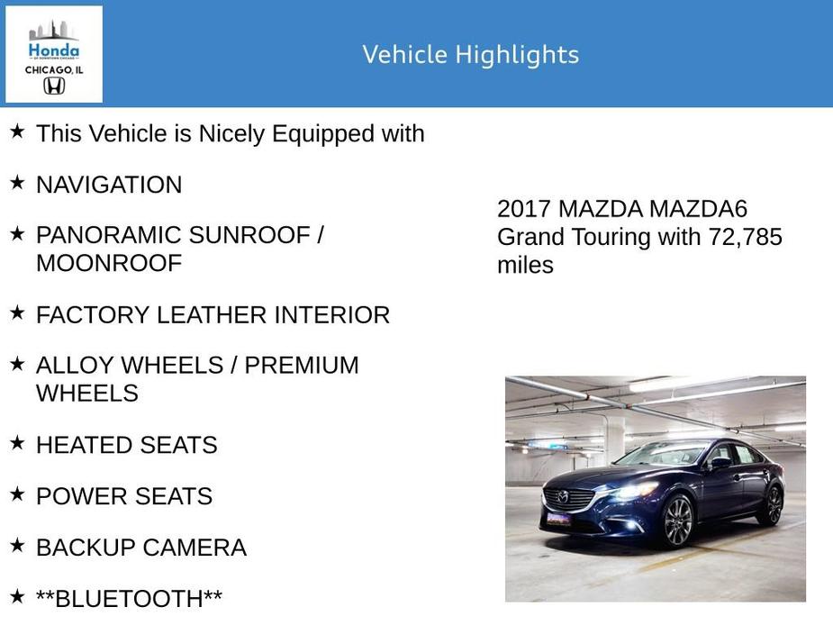 used 2017 Mazda Mazda6 car, priced at $17,600