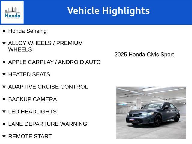 new 2025 Honda Civic car, priced at $26,595