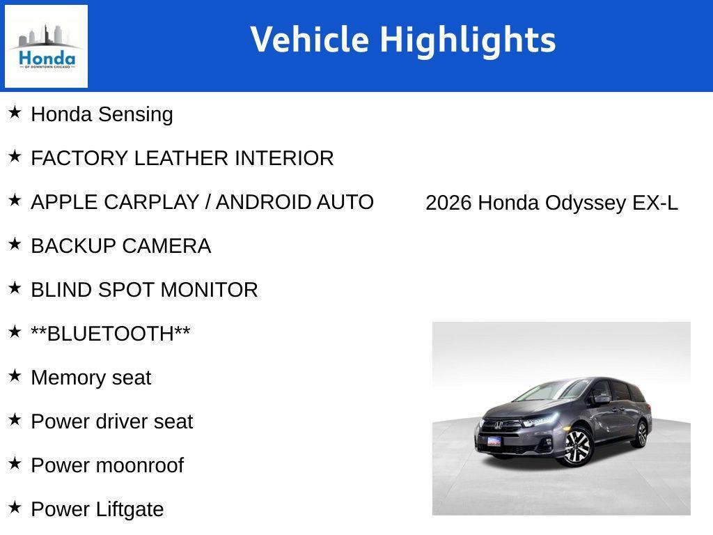 new 2026 Honda Odyssey car, priced at $41,637