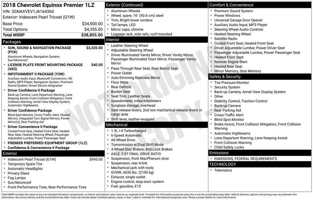 used 2018 Chevrolet Equinox car, priced at $16,980