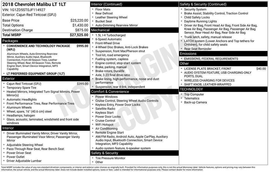 used 2018 Chevrolet Malibu car, priced at $14,980