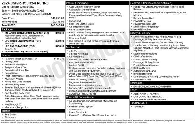 used 2024 Chevrolet Blazer car, priced at $39,580