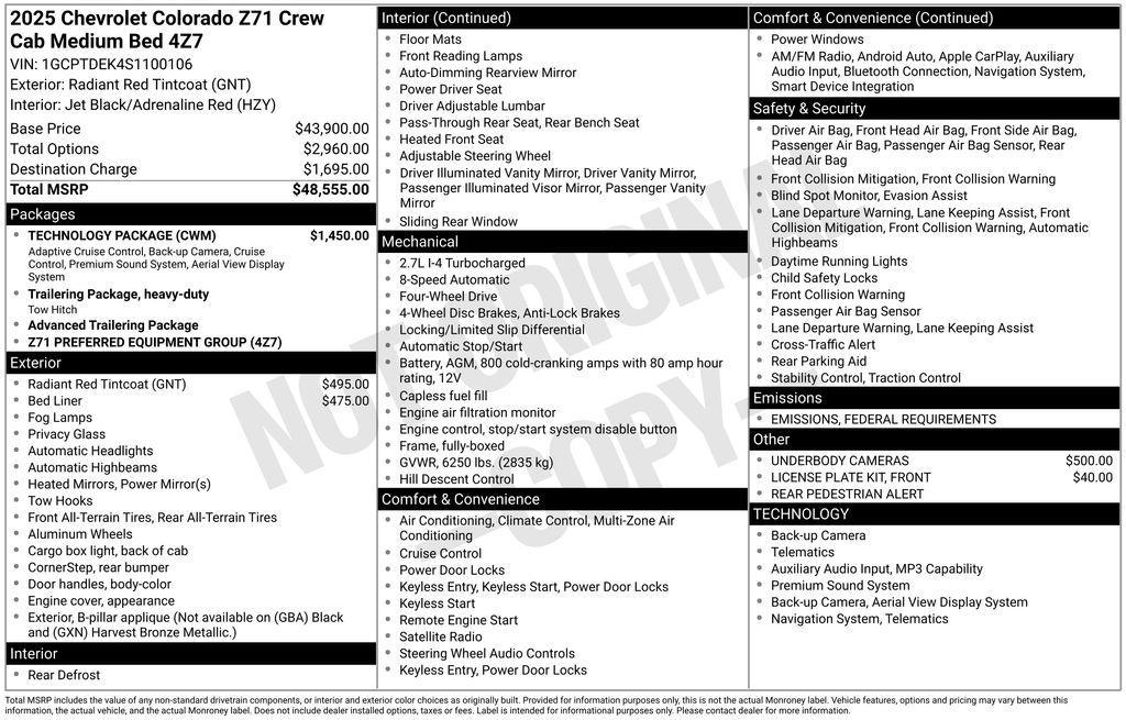 used 2025 Chevrolet Colorado car, priced at $43,300