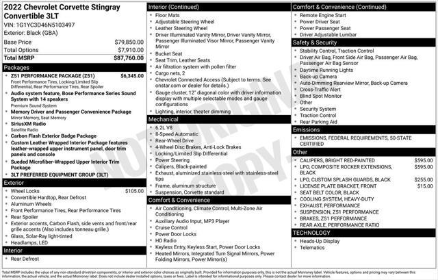 used 2022 Chevrolet Corvette car, priced at $77,632