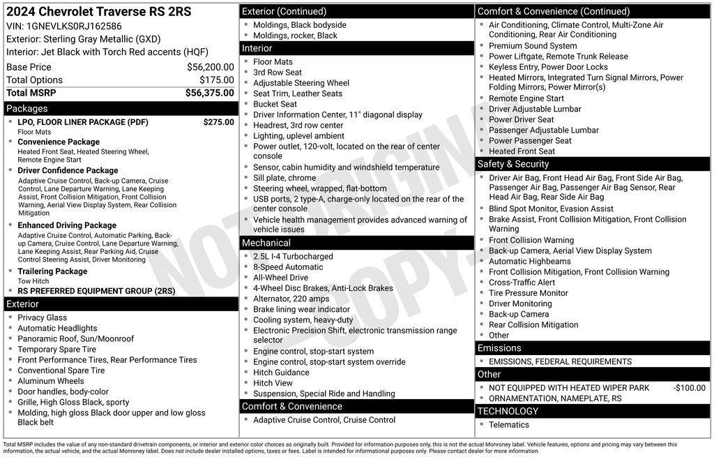used 2024 Chevrolet Traverse car, priced at $52,498