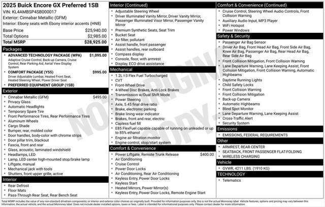 used 2025 Buick Encore GX car, priced at $28,189