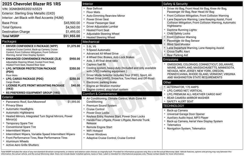 used 2025 Chevrolet Blazer car, priced at $43,480