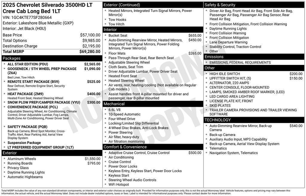 used 2025 Chevrolet Silverado 3500 car, priced at $63,980