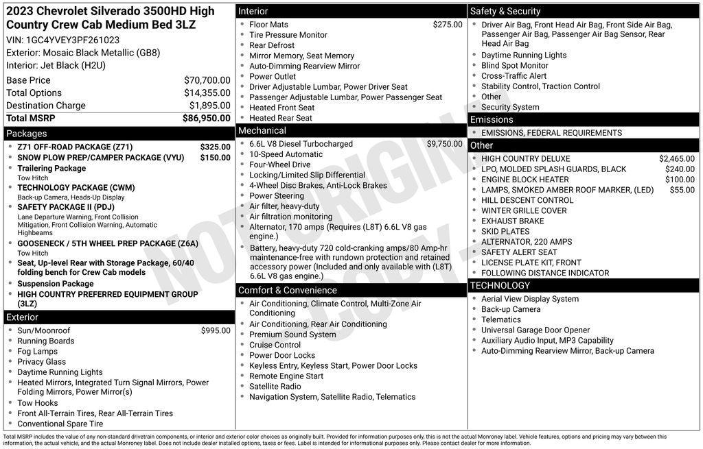 used 2023 Chevrolet Silverado 3500 car, priced at $65,980