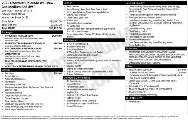 new 2025 Chevrolet Colorado car, priced at $38,685