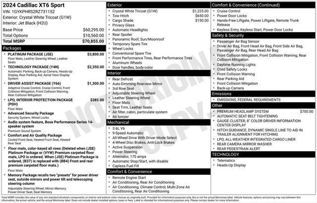 used 2024 Cadillac XT6 car, priced at $52,777