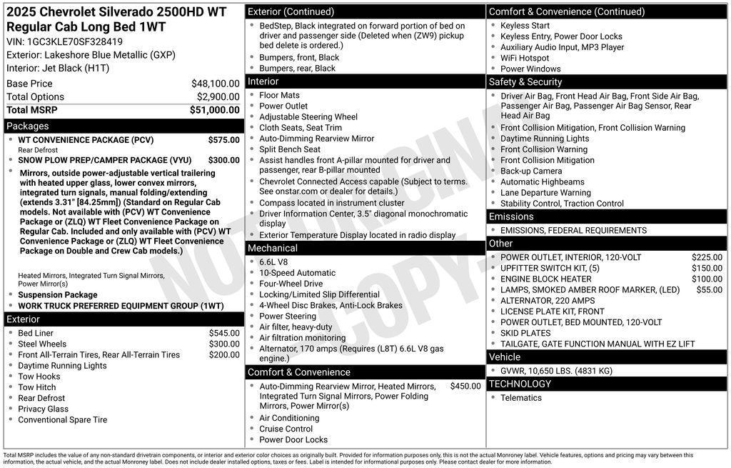 new 2025 Chevrolet Silverado 2500 car, priced at $49,990