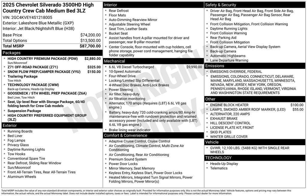 new 2025 Chevrolet Silverado 3500 car, priced at $83,450