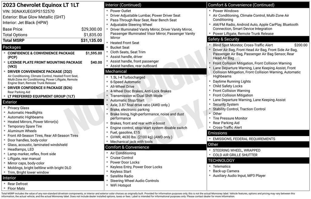 used 2023 Chevrolet Equinox car, priced at $22,980