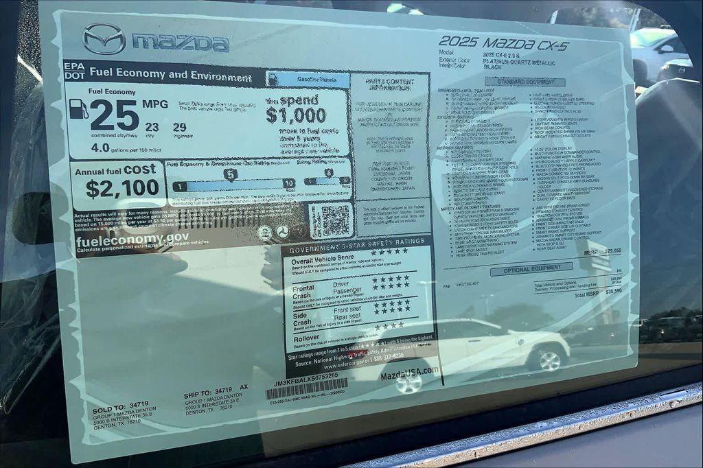 new 2025 Mazda CX-5 car, priced at $30,590