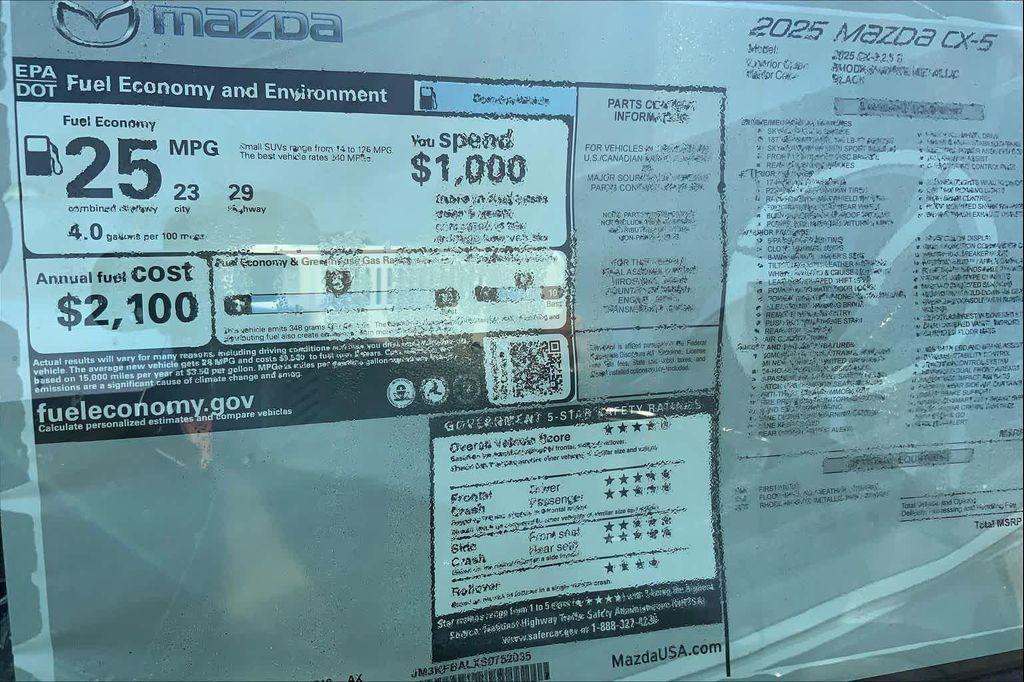 new 2025 Mazda CX-5 car, priced at $31,355