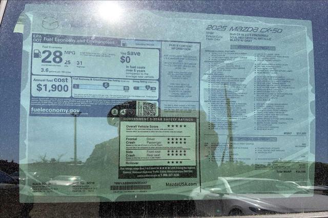 new 2025 Mazda CX-50 car, priced at $34,055
