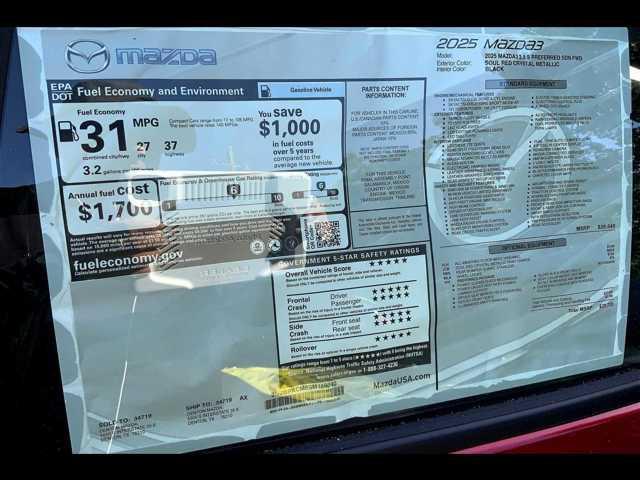 new 2025 Mazda Mazda3 car, priced at $28,720