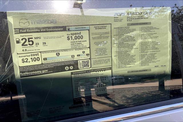 new 2025 Mazda CX-5 car, priced at $31,885