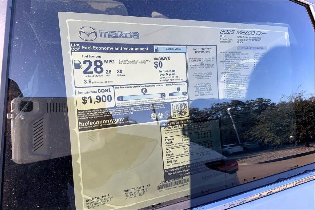 new 2025 Mazda CX-5 car, priced at $34,660