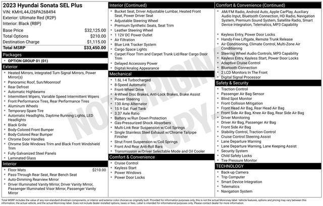 used 2023 Hyundai Sonata car, priced at $22,906