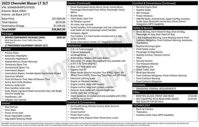 used 2023 Chevrolet Blazer car, priced at $24,906