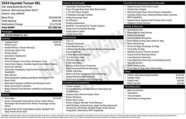 used 2024 Hyundai Tucson car, priced at $22,906