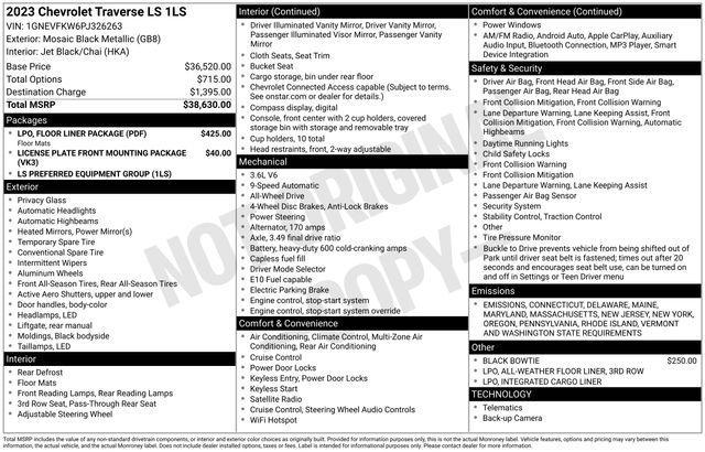 used 2023 Chevrolet Traverse car, priced at $28,406