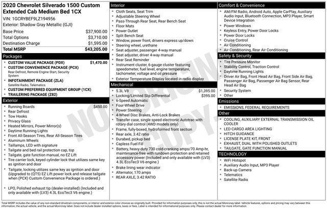 used 2020 Chevrolet Silverado 1500 car, priced at $29,906