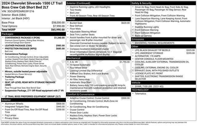 used 2024 Chevrolet Silverado 1500 car, priced at $54,906